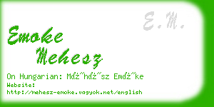 emoke mehesz business card